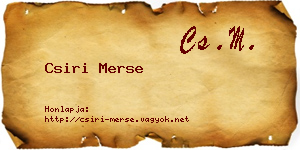 Csiri Merse névjegykártya
